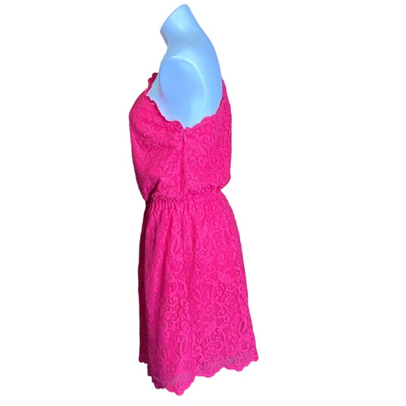 JUICY COUTURE Dress Starlet One Shoulder Lace Pink NWT Size 10 - Picture 7 of 15